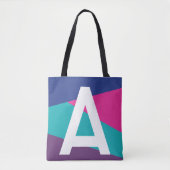 Aangepaste Retro Kleurblok Monogram Tas (Voorkant)