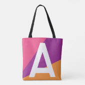 Aangepaste Retro Kleurblok Monogram Tas (Achterkant)