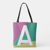 Aangepaste Retro Kleurblok Monogram Tas (Achterkant)