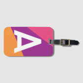 Aangepaste Retro Kleurenblok Monogram Bagagelabel (Voorkant (horizontaal))