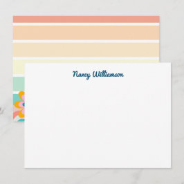 Aangepaste Retro kleurrijke Snoep Pastels Stripes Notitiekaartje