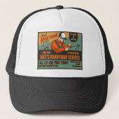 Aangepaste Retro Klusjesman Service Promo Trucker Pet (Voorkant)