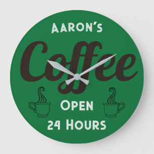 Aangepaste Retro Koffiezaak Klok 
