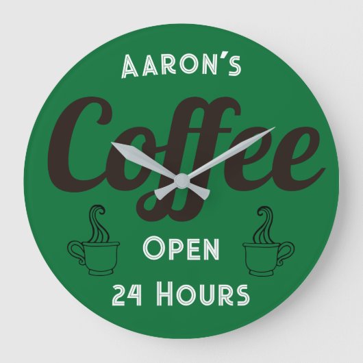 Aangepaste Retro Koffiezaak Klok  (Voorkant)