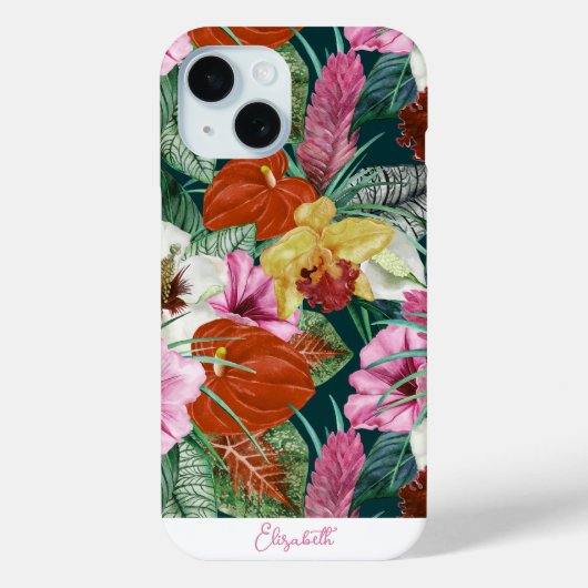 Aangepaste Retro Kustparadijs Bloesems Case-Mate iPhone Case (Achterkant)