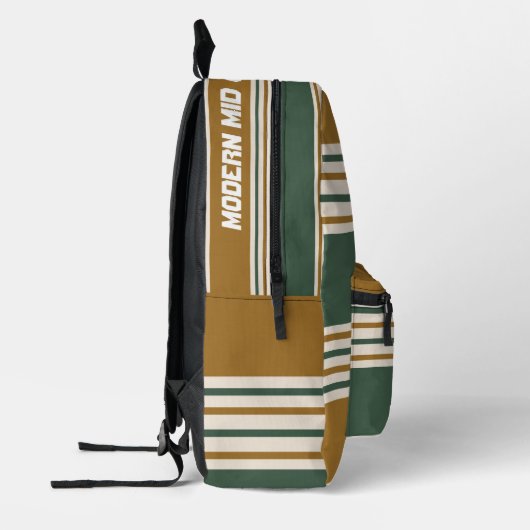 Aangepaste retro liefhebbers 70s strepen Modern mi Bedrukte Rugzak (Links)
