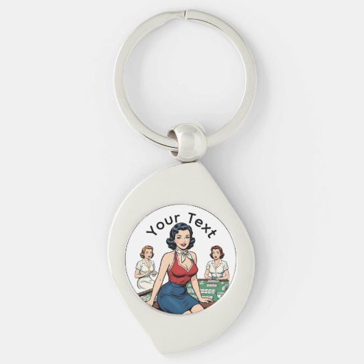 Aangepaste Retro Mahjong Vintage Spelavond cadeau Sleutelhanger (Voorkant)