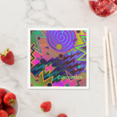 Aangepaste Retro Mania 80's Abstracte Napkins Servetten (Insitu)