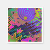 Aangepaste Retro Mania 80's Abstracte Napkins Servetten (Voorkant)