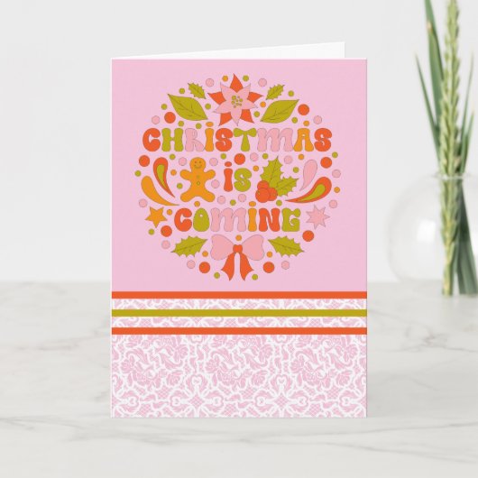 Aangepaste Retro Midden-Eeuwse Kerstmis Feestdagen Kaart (Voorkant)