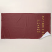Aangepaste Retro Minimalistische Burgundyrode Mess Strandlaken (Voorkant)