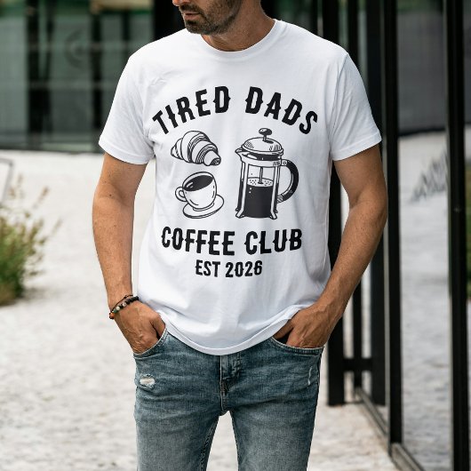 Aangepaste Retro Moeë Papa's Coffeclub Opgericht 2 T-shirt