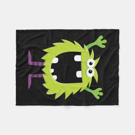 Aangepaste Retro Monster Fleece Deken (Voorkant (Horizontaal))