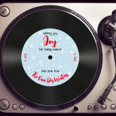 Aangepaste retro muziek plaat vreugde foto feestdagenkaart