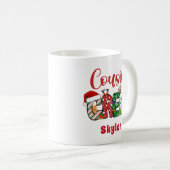 Aangepaste Retro Neef Crew Kerst Doodle Koffiemok (Voorkant rechts)