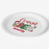 Aangepaste Retro Neef Crew Kerstmis Papieren Bordje (Gekanteld)