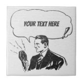 Aangepaste Retro Omroeper Comic Tegeltje (Voorkant)