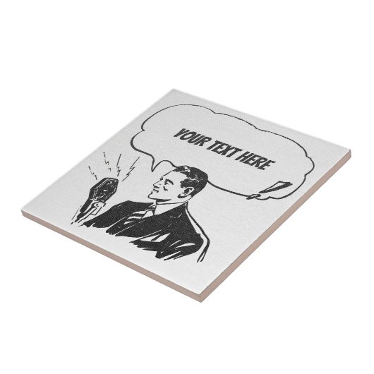 Aangepaste Retro Omroeper Comic Tegeltje (Zijkant)
