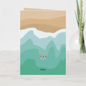 Aangepaste retro Open Water Swimming 40th Birthday Kaart (Achterkant)