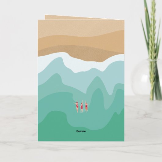 Aangepaste retro Open Water Swimming 60th Birthday Kaart (Achterkant)