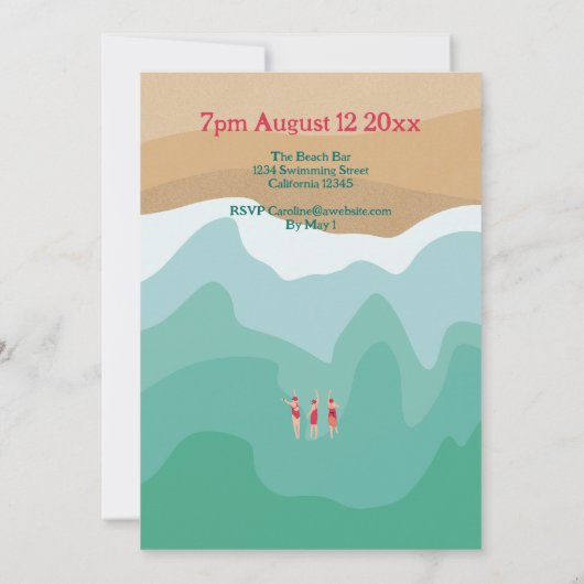 Aangepaste retro Open Water Swimming 60th Birthday Kaart (Achterkant)