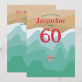 Aangepaste retro Open Water Swimming 60th Birthday Kaart (Voorkant / Achterkant)