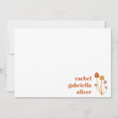 Aangepaste Retro Oranje Paddestoel dambord Mitzvah Bedankkaart (Voorkant)