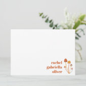 Aangepaste Retro Oranje Paddestoel dambord Mitzvah Bedankkaart (Staand voorkant)