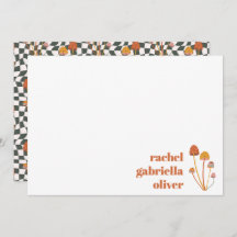 Aangepaste Retro Oranje Paddestoel dambord Mitzvah