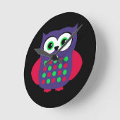 Aangepaste retro Owl Ronde Klok (Hoek)
