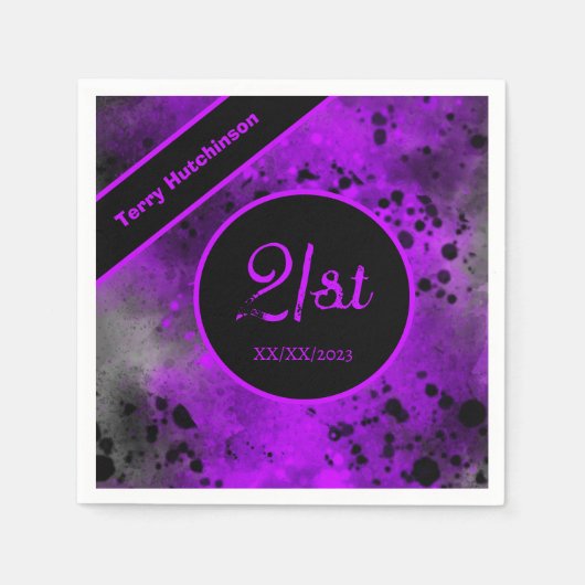 Aangepaste retro Paarse verfspetter Servet (Voorkant)