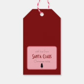 Aangepaste Retro Papier Stamp Santa Speciale Lever Cadeaulabel (Achterkant)