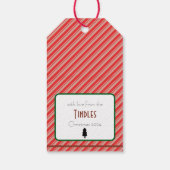 Aangepaste Retro Papier Stempel Post Sneeuw Kerstb Cadeaulabel (Achterkant)