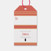 Aangepaste Retro Papieren Stempel Kerstmis Hulst B Cadeaulabel (Achterkant)