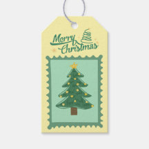 Aangepaste Retro Papieren Stempel met Kerstboom
