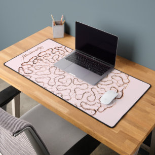 Aangepaste Retro Pastel Roze Ombre Roze Goud Haakw Bureaumat