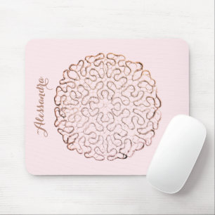 Aangepaste Retro Pastel Roze Ombre Roze Goud Kantw Muismat