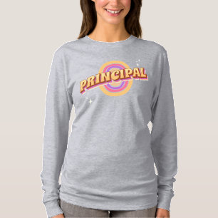 Aangepaste Retro Principal Goed Vibes Ontwerp T-shirt