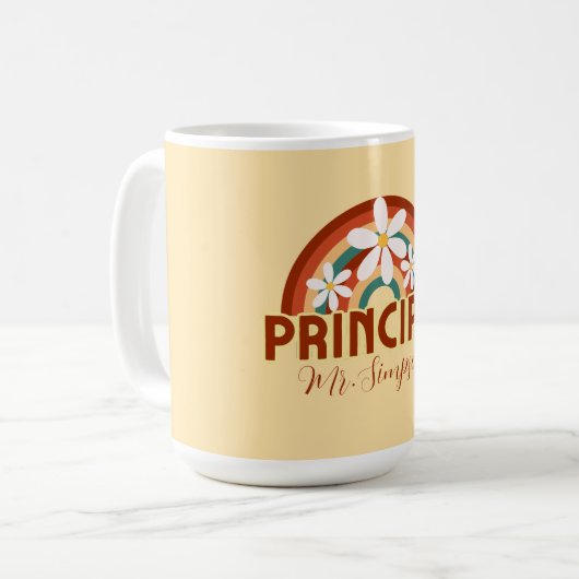 Aangepaste Retro Principal Mok met Naam (Voorkant links)