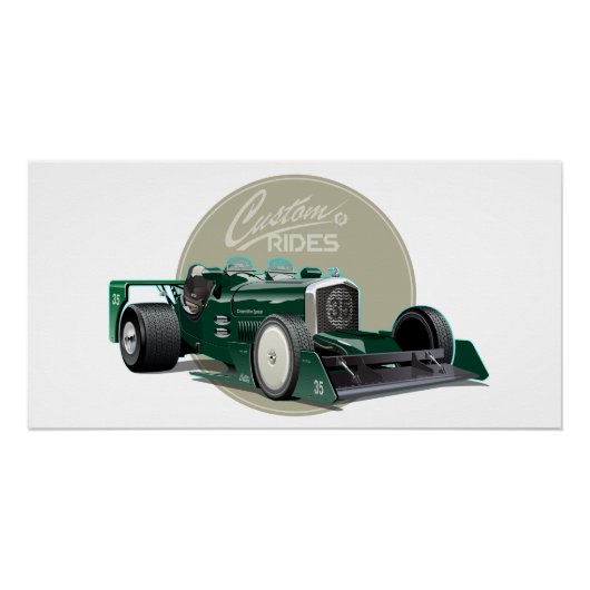 Aangepaste retro race auto concept perfect poster (Voorkant)