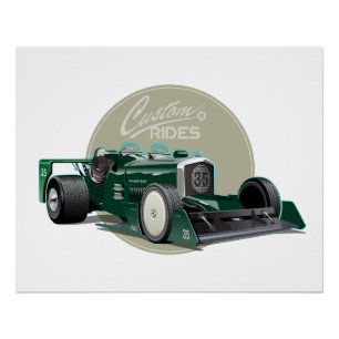 Aangepaste retro race auto concept perfect poster