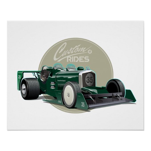 Aangepaste retro race auto concept perfect poster (Voorkant)
