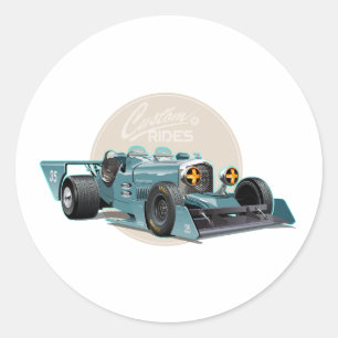 Aangepaste retro race auto concept ronde sticker
