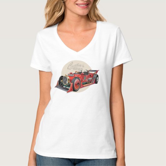 Aangepaste retro race auto concept t-shirt (Voorkant)
