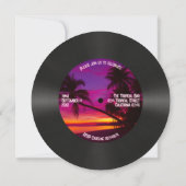 Aangepaste Retro Record Neon Flamingo 18e verjaard Kaart (Achterkant)