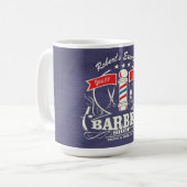 Aangepaste Retro  Red Blue Barber Stylist Koffiemok (Voorkant links)