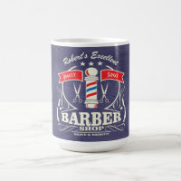 Aangepaste Retro Red Blue Barber Stylist