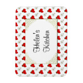 Aangepaste Retro Red Strawberry en Flower Magnet Magneet (Verticaal)