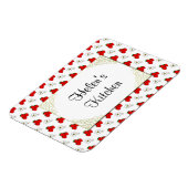 Aangepaste Retro Red Strawberry en Flower Magnet Magneet (Linkerzijde)