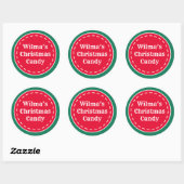 Aangepaste Retro Rode Groene Kerststickers Ronde Sticker (Vel)